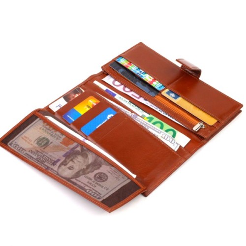 Портмоне Canpellini З натуральної шкіри Коричневе (21721)