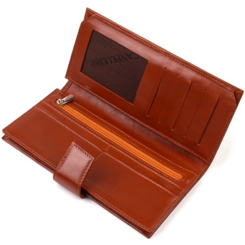 Портмоне Canpellini З натуральної шкіри Коричневе (21721)