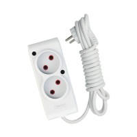 Мережевий подовжувач TECCO 2м 2 поста white (8681277841088)