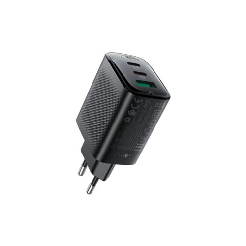 Зарядний пристрій Acefast 2xUSB-C + 1xUSB 67W GaN black (6974316284048)