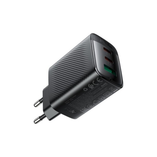 Зарядний пристрій Acefast 2xUSB-C + 1xUSB 67W GaN black (6974316284048)