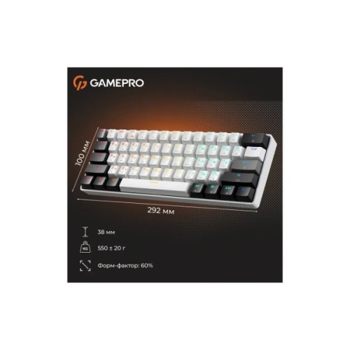 Клавіатура GamePro Genesis Infinity MK130BW Outemu Swithes USB White (MK130BW)