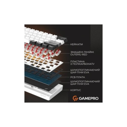 Клавіатура GamePro Genesis Infinity MK130BW Outemu Swithes USB White (MK130BW)