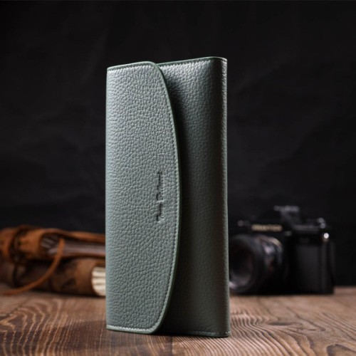 Гаманець Tony Bellucci З натуральної шкіри Сіро-зелений (21968)