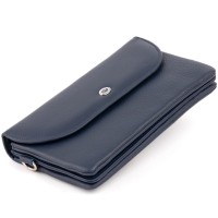 Гаманець ST Leather Зі шкіри Темно-синій (19317)