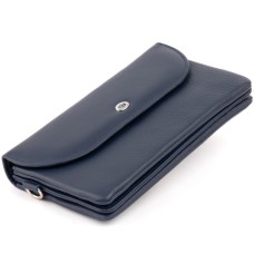 Гаманець ST Leather Зі шкіри Темно-синій (19317)