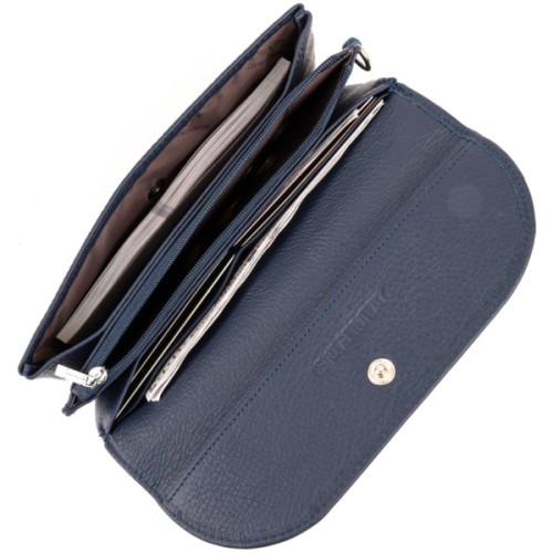 Гаманець ST Leather Зі шкіри Темно-синій (19317)