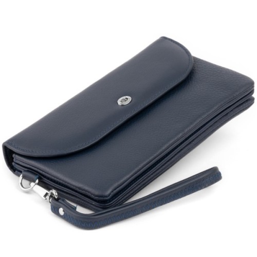 Гаманець ST Leather Зі шкіри Темно-синій (19317)