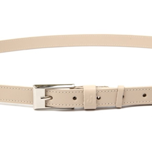 Ремінь Grande Pelle Тонкий жіночий шкіряний Бежевий (11447)