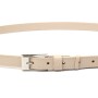 Ремінь Grande Pelle Тонкий жіночий шкіряний Бежевий (11447)