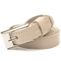 Ремінь Grande Pelle Тонкий жіночий шкіряний Бежевий (11447)