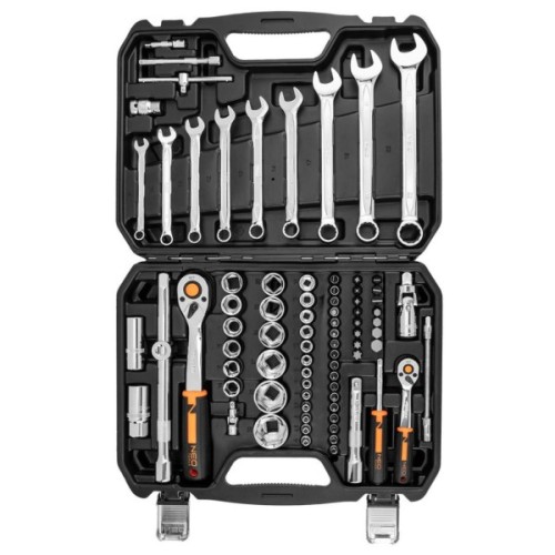 Набір інструментів Neo Tools 82шт, 1/2", 1/4", CrV, eco кейс (10-058)