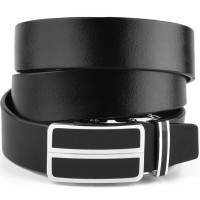Ремінь Vintage Чоловічий з автоматичною пряжкою та чорними вставками Чорний (20281)