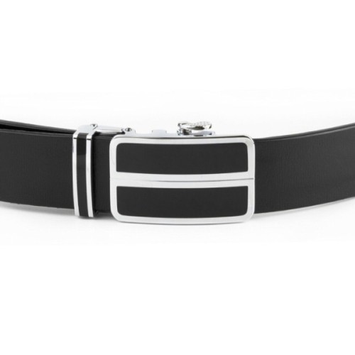 Ремінь Vintage Чоловічий з автоматичною пряжкою та чорними вставками Чорний (20281)