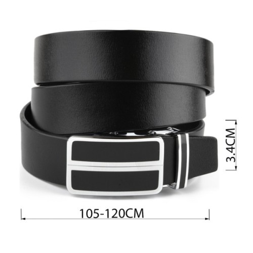 Ремінь Vintage Чоловічий з автоматичною пряжкою та чорними вставками Чорний (20281)