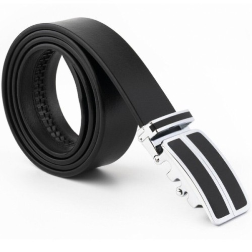 Ремінь Vintage Чоловічий з автоматичною пряжкою та чорними вставками Чорний (20281)