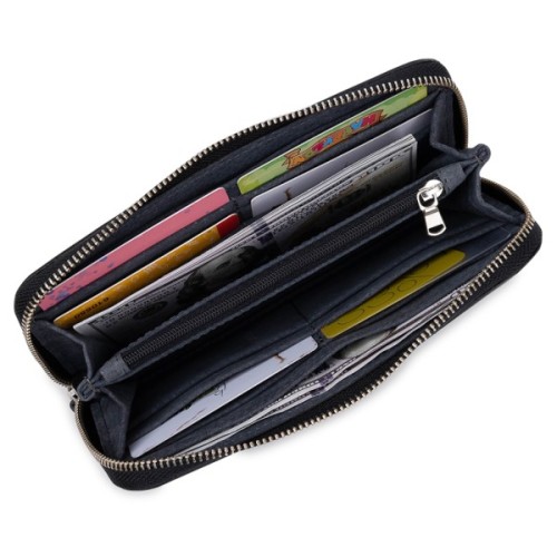 Гаманець Grande Pelle На блискавці Чорний (11562)