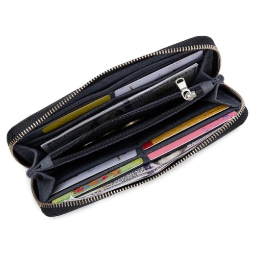 Гаманець Grande Pelle На блискавці Чорний (11562)