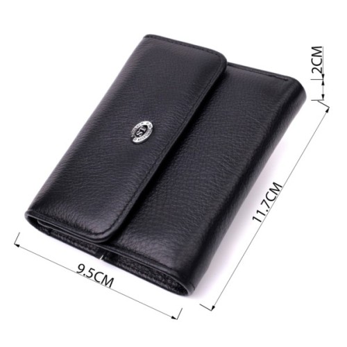 Гаманець ST Leather З натуральної шкіри Чорний (19481)