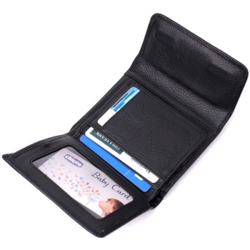 Гаманець ST Leather З натуральної шкіри Чорний (19481)