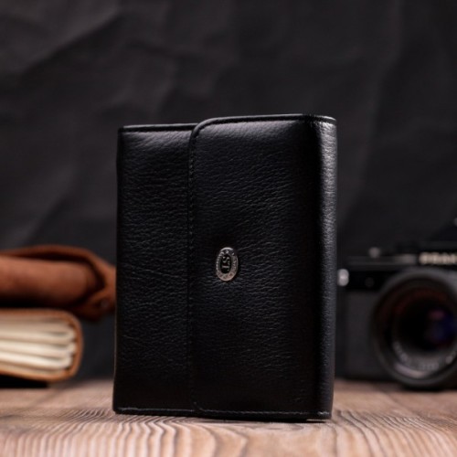 Гаманець ST Leather З натуральної шкіри Чорний (19481)