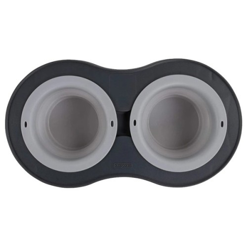 Посуд для собак Dexas Миска подвійна на складній підставці 240 мл світло-сіра (0084297309008)