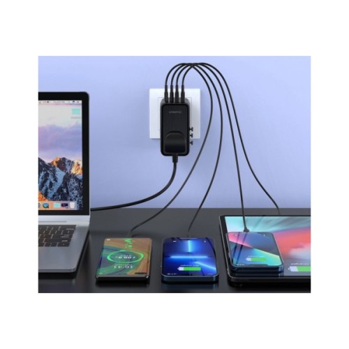 Зарядний пристрій Choetech 4xUSB 100W PD (2хUSB-C+2хUSB-A) сharger diamond model black (PD6028-BK)