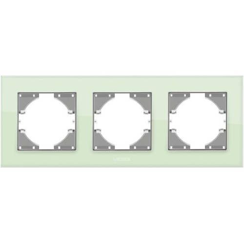 Рамка Videx BINERA зелене скло 3 поста (VF-BNFRG3H-GR)