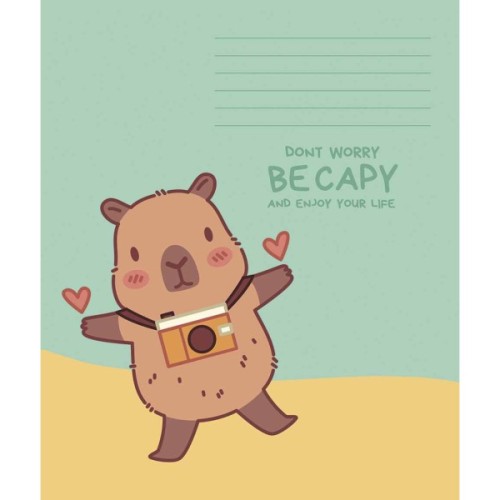 Зошит Школярик Capybaras 12 аркушів клітинка (012-3629K)