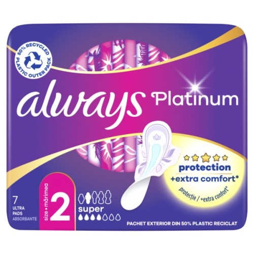 Гігієнічні прокладки Always Platinum Super (Розмір 2) 7 шт. (8001090444950)