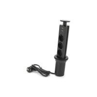 Мережевий фільтр живлення Voltronic 3 Роз, 2USB, 16А, 250V, 2м, Black (D06-FU03)