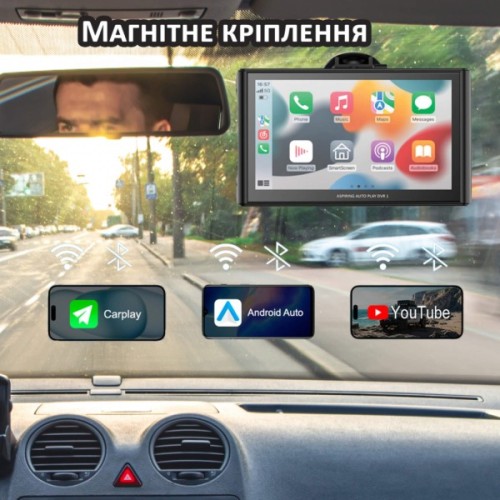 Автомобільний монітор Aspiring Auto Play DVR 1, Magnet, CarPlay, Android auto