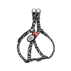 Шлея для котів WAUDOG Nylon з QR паспортом "Зебра" пластиковий фастекс XS (319-0055)