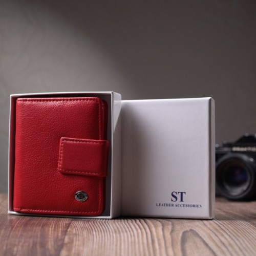 Гаманець ST Leather З натуральної шкіри Червоний (22714)