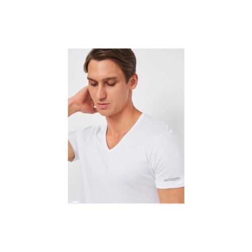 Футболка Kappa T-shirt Mezza Manica Scollo V K1315 Bianco білий XL (8052394816264)