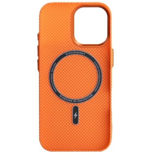 Чохол до мобільного телефона Armorstandart LikeCarbon2 MagCase Apple iPhone 16 Pro Kevlar Orange (ARM88596)
