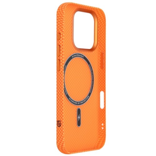 Чохол до мобільного телефона Armorstandart LikeCarbon2 MagCase Apple iPhone 16 Pro Kevlar Orange (ARM88596)