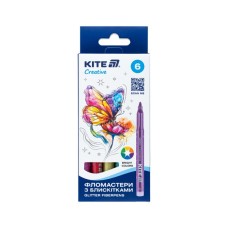 Фломастери Kite Creative з блискітками 6 кольорів (K-1147)