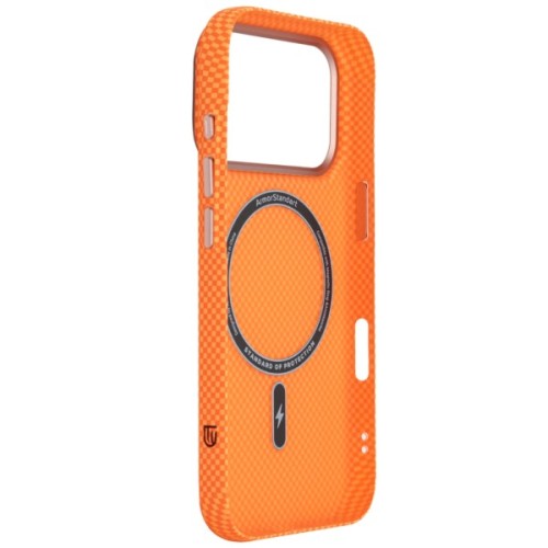 Чохол до мобільного телефона Armorstandart LikeCarbon2 SE MagCase Apple iPhone 17 Pro Kevlar Orange Rose Gold (ARM89168)