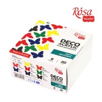 Акрилові фарби Rosa для декору матові 9 кол по 20 мл (4823098511694)