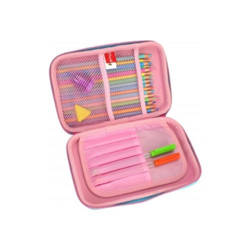 Пенал Cool For School 1 відділення з органайзером рожевий (QT-5630-Pink)