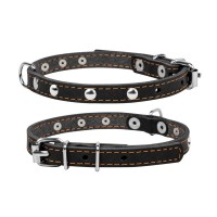 Нашийник для тварин Collar одинарний з прикрасами Ш 12 мм Д 24-32 см чорний (00231)