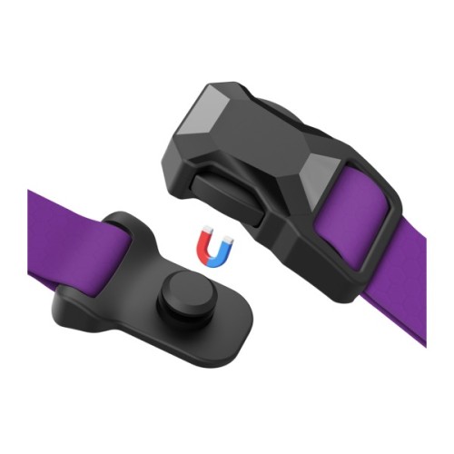 Нашийник для тварин WAUDOG Magnet c QR паспортом, магнітна пряжка-фастекс M фіолетовий (27959)