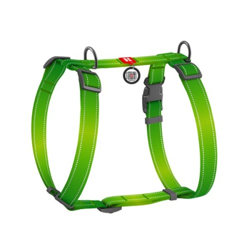 Шлея для собак WAUDOG Nylon Mono з QR-паспортом, пластиковий фастекс L салатова (52745)