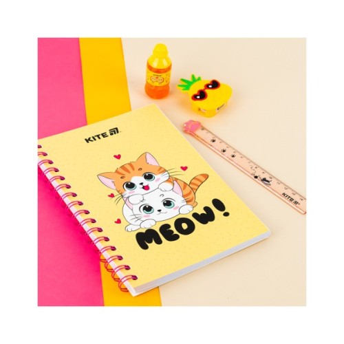 Блокнот Kite на спіралі A5 Cute 1, 80 аркушів, клітинка (K25-1911-1)