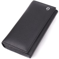 Гаманець ST Leather З натуральної шкіри Чорний (23084)