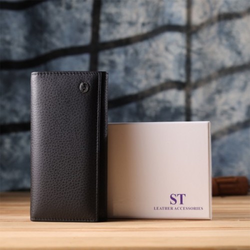 Гаманець ST Leather З натуральної шкіри Чорний (23084)