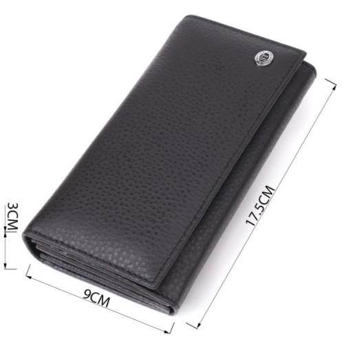 Гаманець ST Leather З натуральної шкіри Чорний (23084)