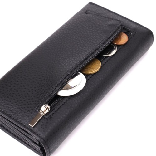 Гаманець ST Leather З натуральної шкіри Чорний (23084)