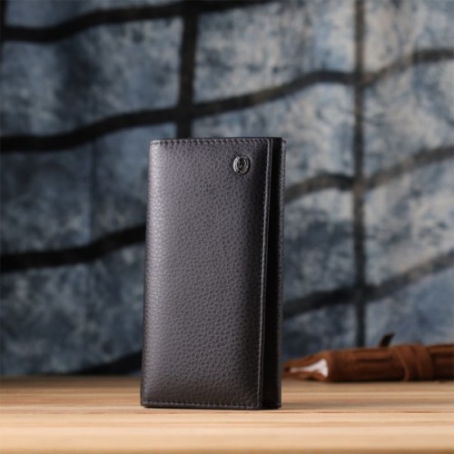 Гаманець ST Leather З натуральної шкіри Чорний (23084)